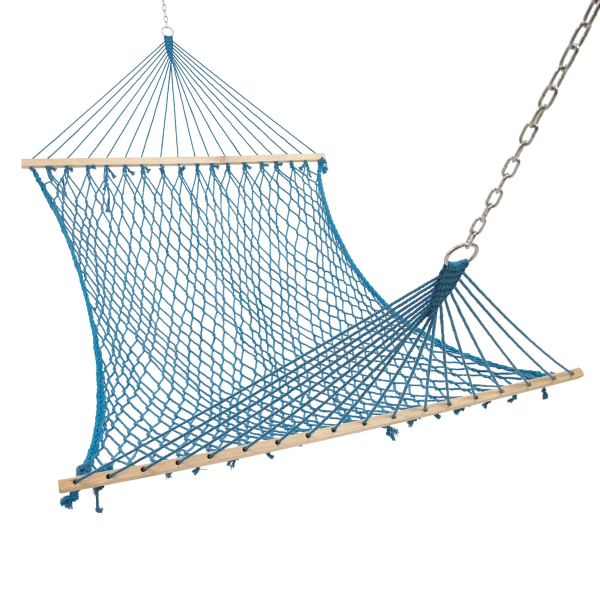 Sunnydaze Double Cotton Rope Hammock for Outside with Spreader Bar, Natural