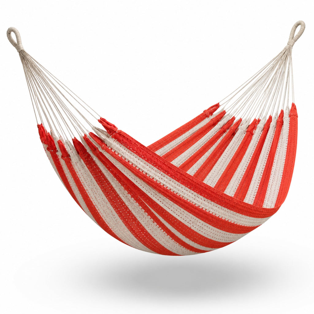 Hammock for 1-2 Person, 475 lbs Capacity – Handwoven Mexican Hammock, 100% Soft Cotton – 9.8 ft Mayan Hammock for Patio, Backyard, Indoor & Camping – Medium, Beige