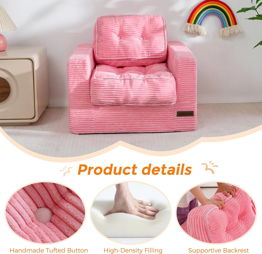 MAXYOYO Kids Bean Bag Chair, Upholstered Bean Bag Sofa Cloud Seat