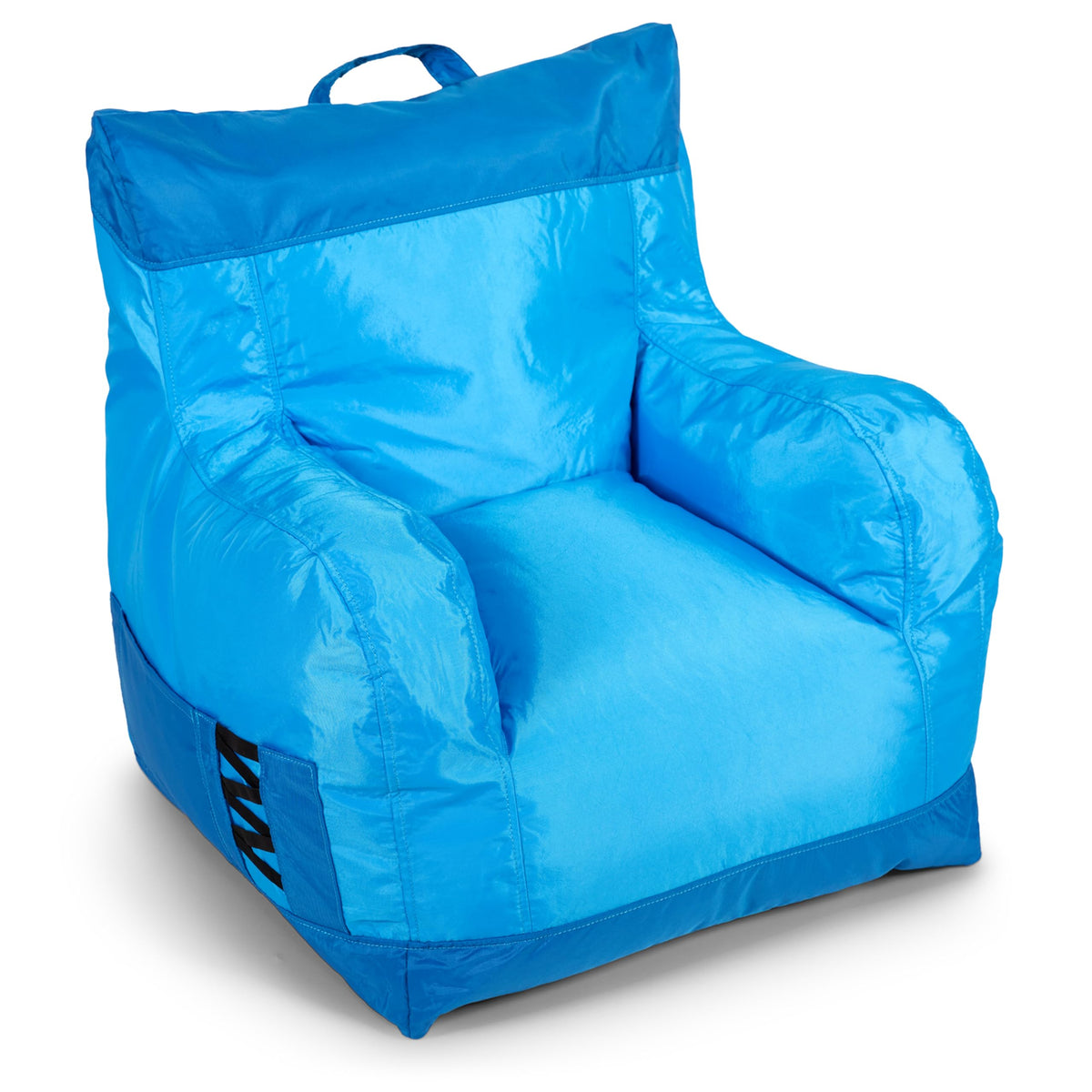 Big Joe Roma Kid's Bean Bag Chair, Oat Sherpa and Graphite, Vegan Suede, 2 Foot Lightweight Refillable Children's Seat