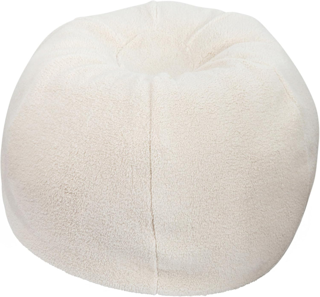 Flash Furniture Faux Sherpa Small Refillable Bean Bag Chair, Natural
