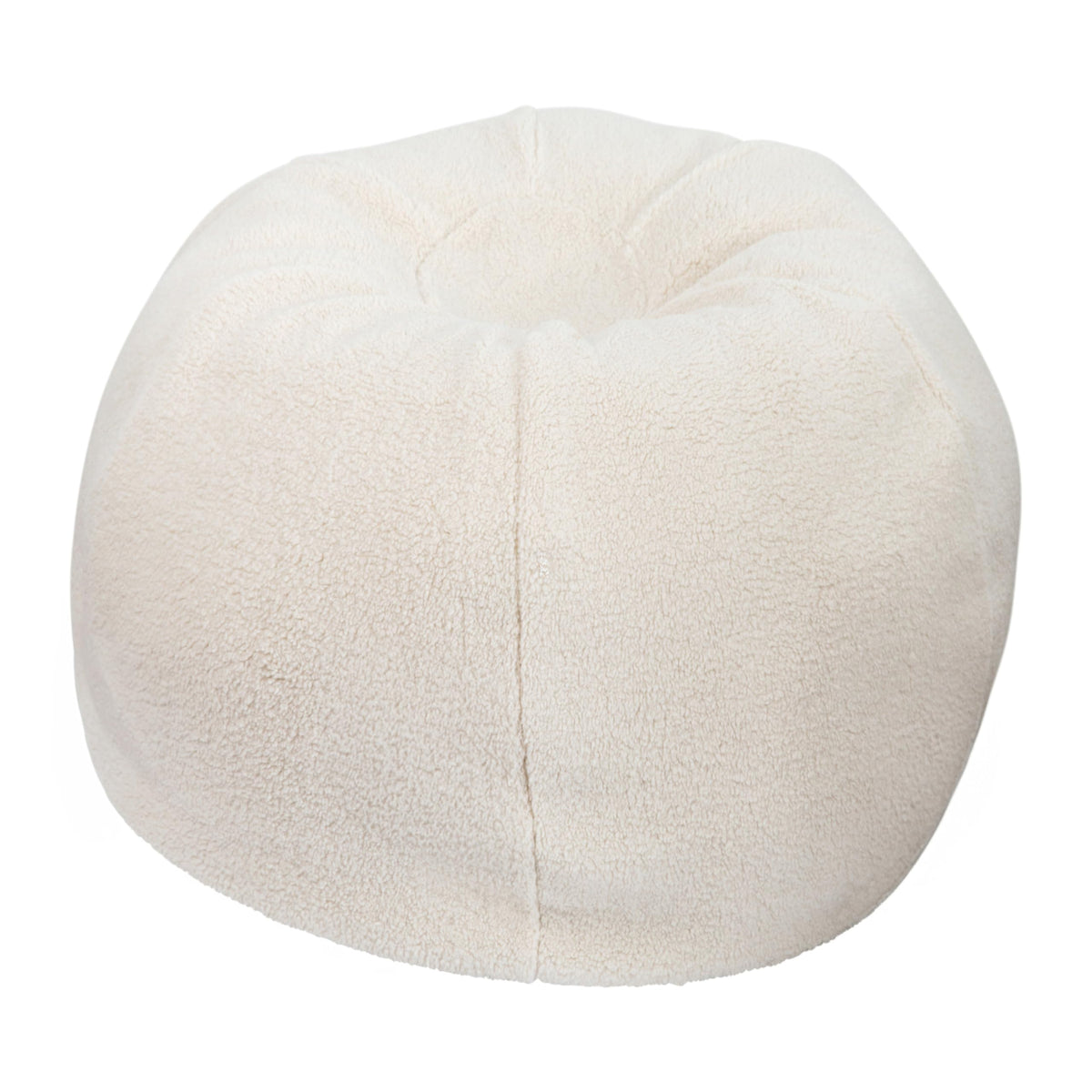 Flash Furniture Faux Sherpa Small Refillable Bean Bag Chair, Natural