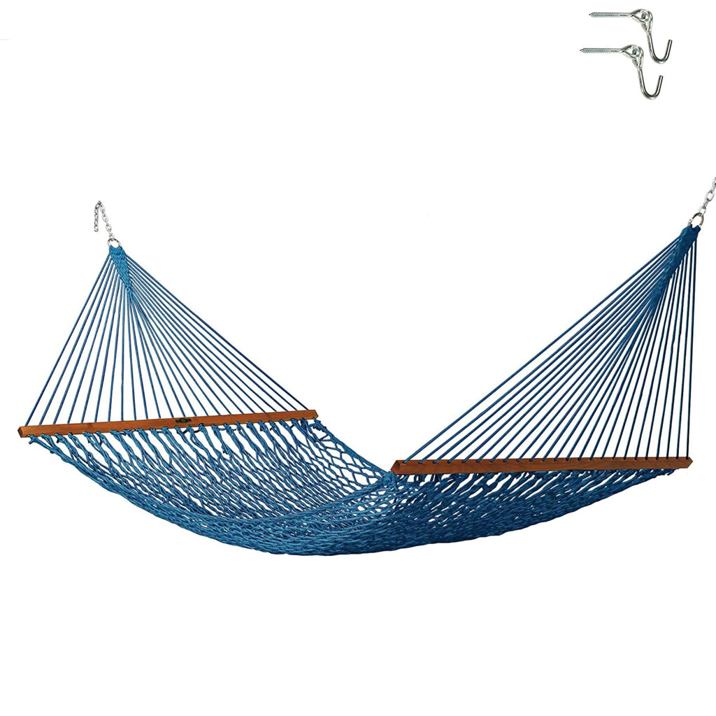 Original Pawleys Island Deluxe Oatmeal DuraCord Rope Hammock – 13 ft. x 60 in., 2-Person, 450 lb Capacity, Oak Spreader Bar, Zinc-Plated Hardware, Handcrafted in the USA
