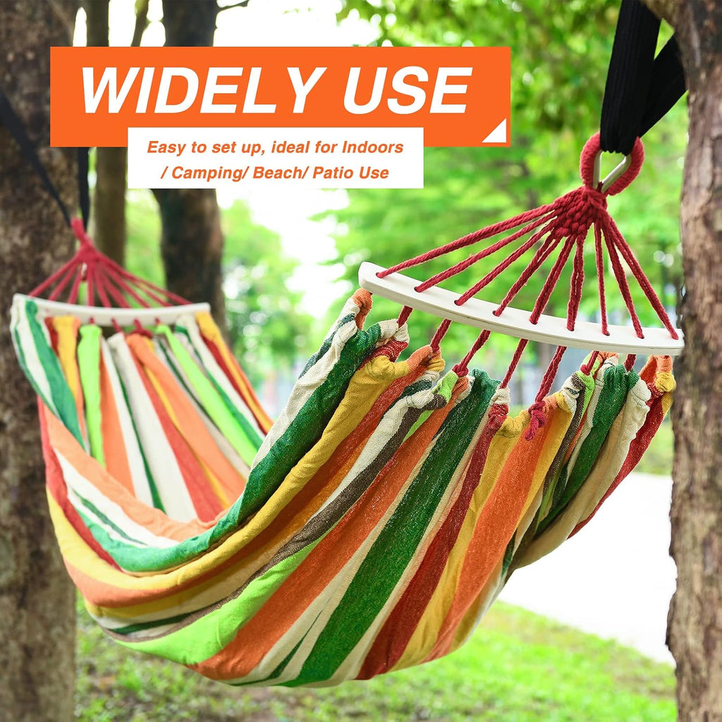 Bestrip Portable Hammock Single & Double Hammocks with Carrying Bag and 2 Tree Straps for Camping Travel Beach Outdoor 660lbs Capacity