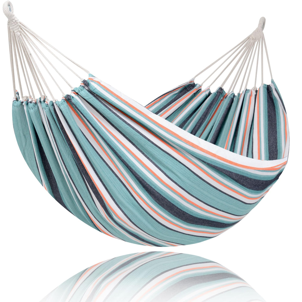 SUNCREAT Long Replacement Hammock Two Person for Stand, Blue White Stripes