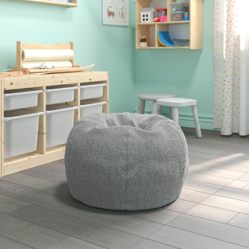 EMMA + OLIVER Gray Small Camouflage Bean Bag Chair