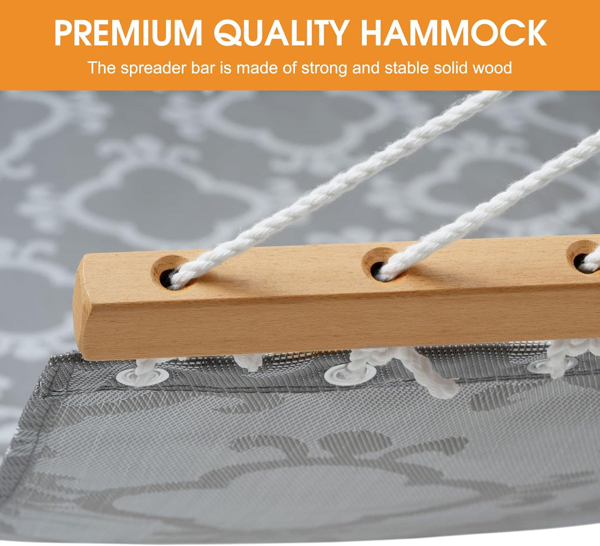 Lazy Daze Double Textliene Quick Dry Hammock with Spreader Bar for Outdoor