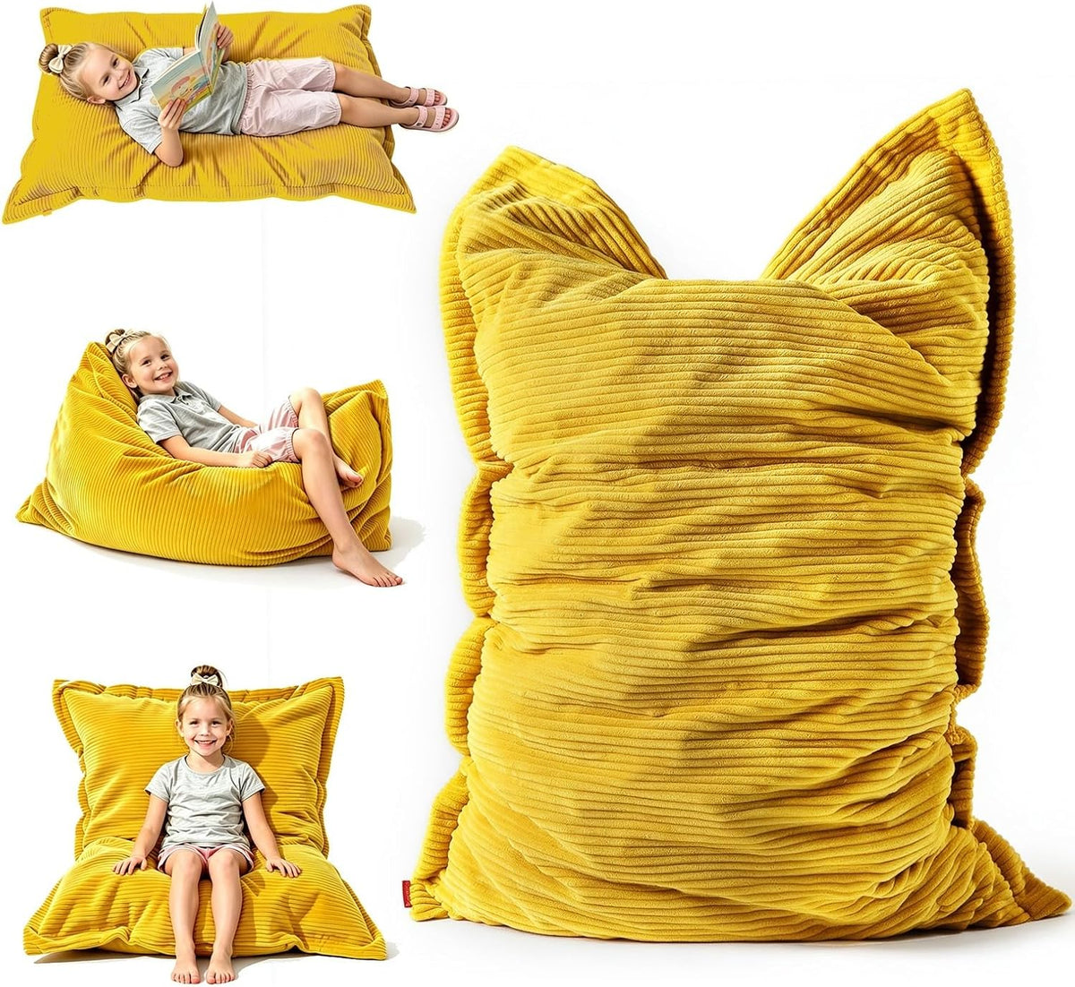 YuppieLife 3-in-1 Kids Bean Bag Sofa Bed – Cozy Floor Chair for Reading