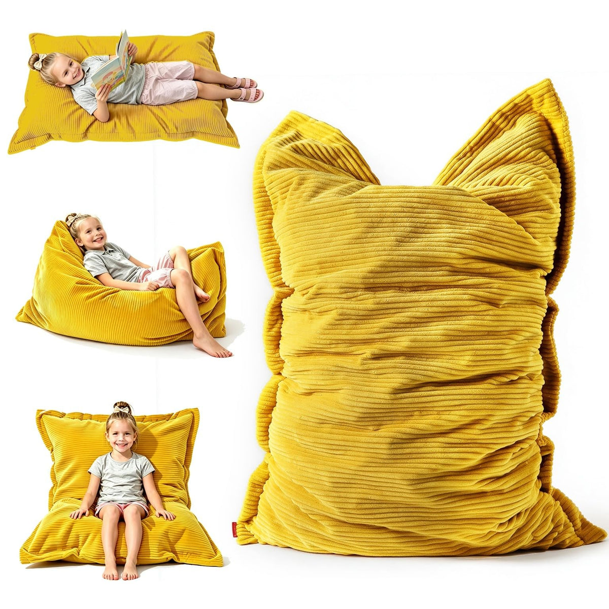 YuppieLife 3-in-1 Kids Bean Bag Sofa Bed – Cozy Floor Chair for Reading