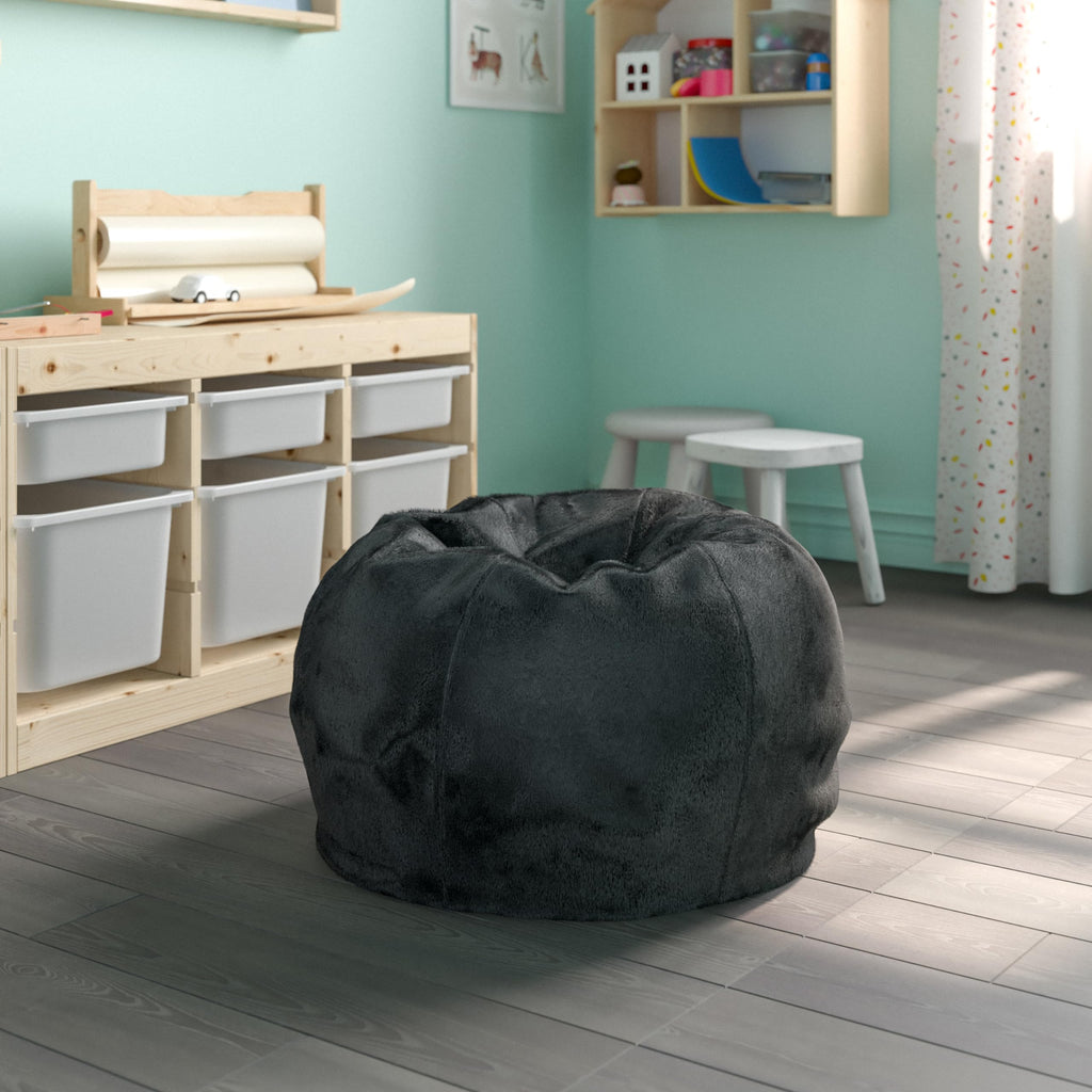 EMMA + OLIVER Gray Small Camouflage Bean Bag Chair
