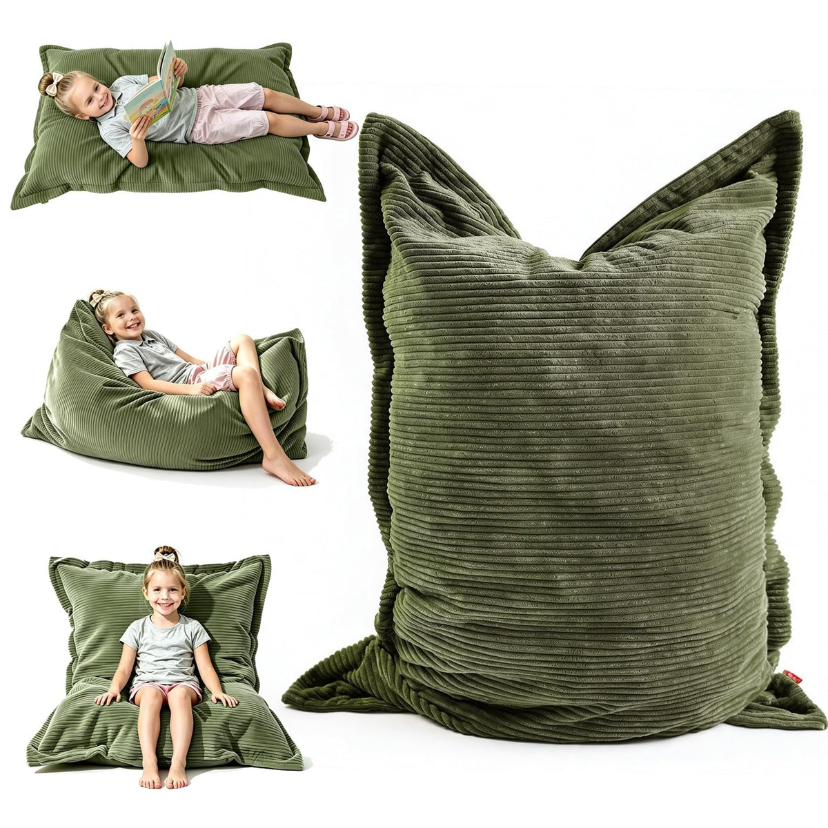YuppieLife 3-in-1 Kids Bean Bag Sofa Bed – Cozy Floor Chair for Reading