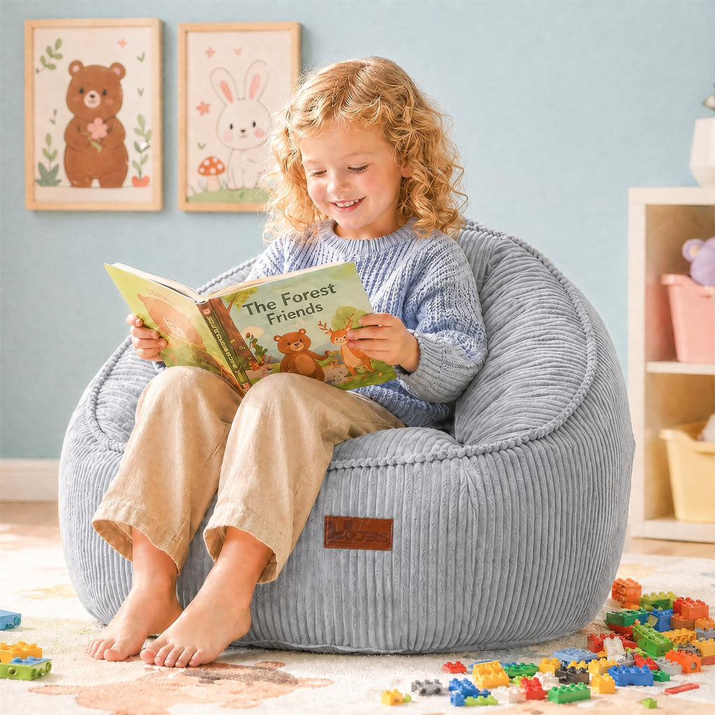 Bean Bag Chair, Cozy Fluffy Beanbag Chairs with Filler for Teens and Kids, Floor Lazy Sofa for Living Room Gaming & Reading (S-Darkgrey)