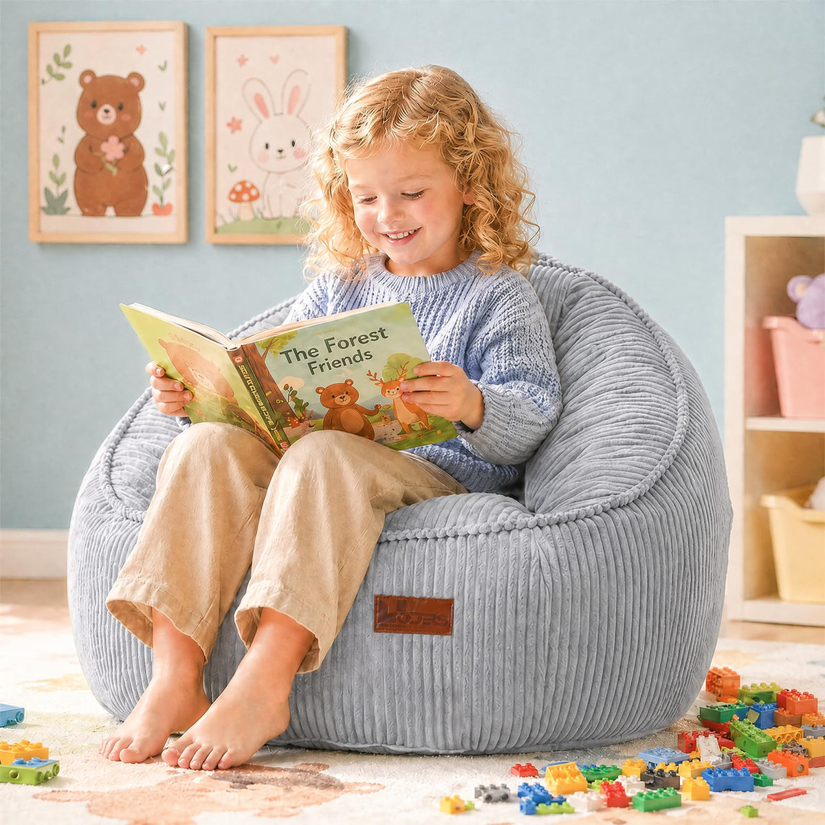 Bean Bag Chair, Cozy Fluffy Beanbag Chairs with Filler for Teens and Kids, Floor Lazy Sofa for Living Room Gaming & Reading (S-Darkgrey)