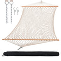 SUNCREAT Traditional Rope Double Hammock, 450 lbs Capacity, Natural