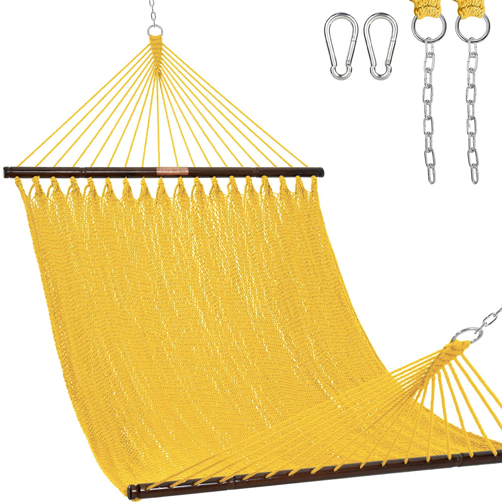Lazy Daze 2 Person Caribbean Rope Hammock, Handwoven Double Hammock