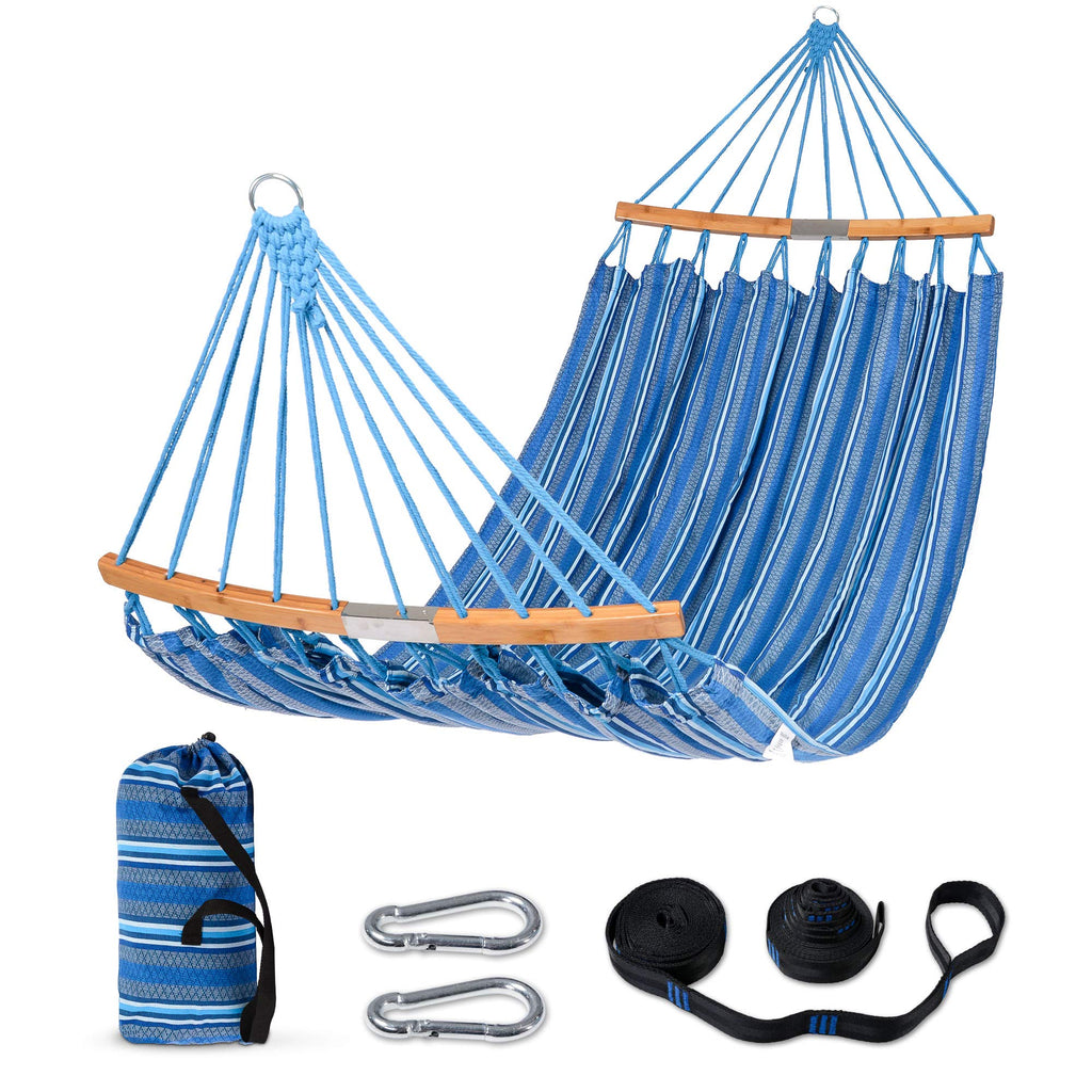 SUNCREAT Hammocks Double Hammock with Curved Spreader Bar, Dark Gray