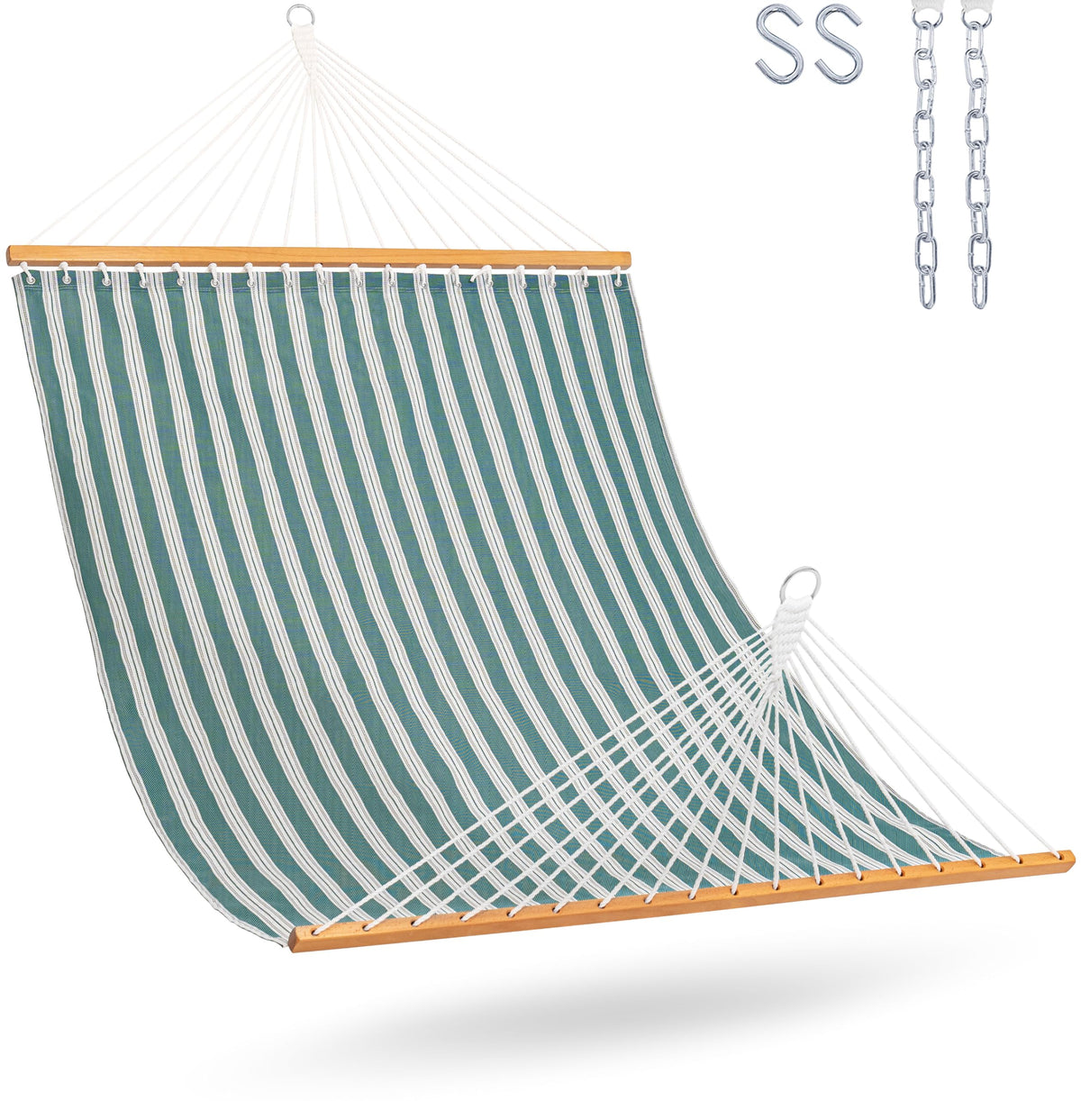 Lazy Daze Double Textliene Quick Dry Hammock with Spreader Bar for Outdoor