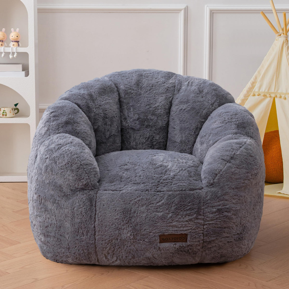 MAXYOYO Kids Bean Bag Chair, Floral Shaped Bean Bag Sofa, Pink