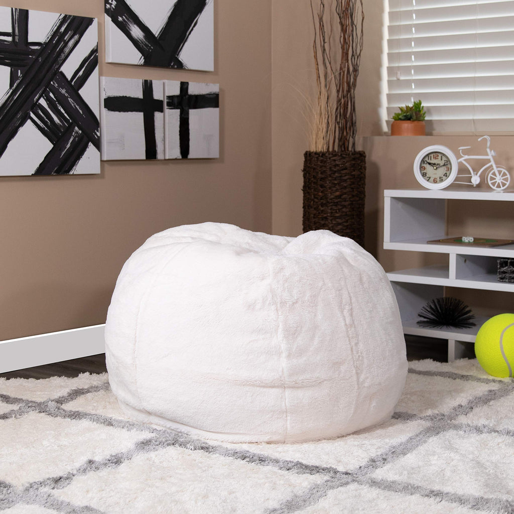 EMMA + OLIVER Gray Small Camouflage Bean Bag Chair