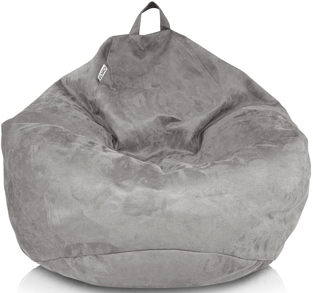 Bean Bag Stuffed Animal Storage Chair Cover (No Filler) for Kids and Adults. Extra Large Bird's Nest Beanbag Memory Foam Soft Premium (Navy Blue, 3 ft (Cover Only))