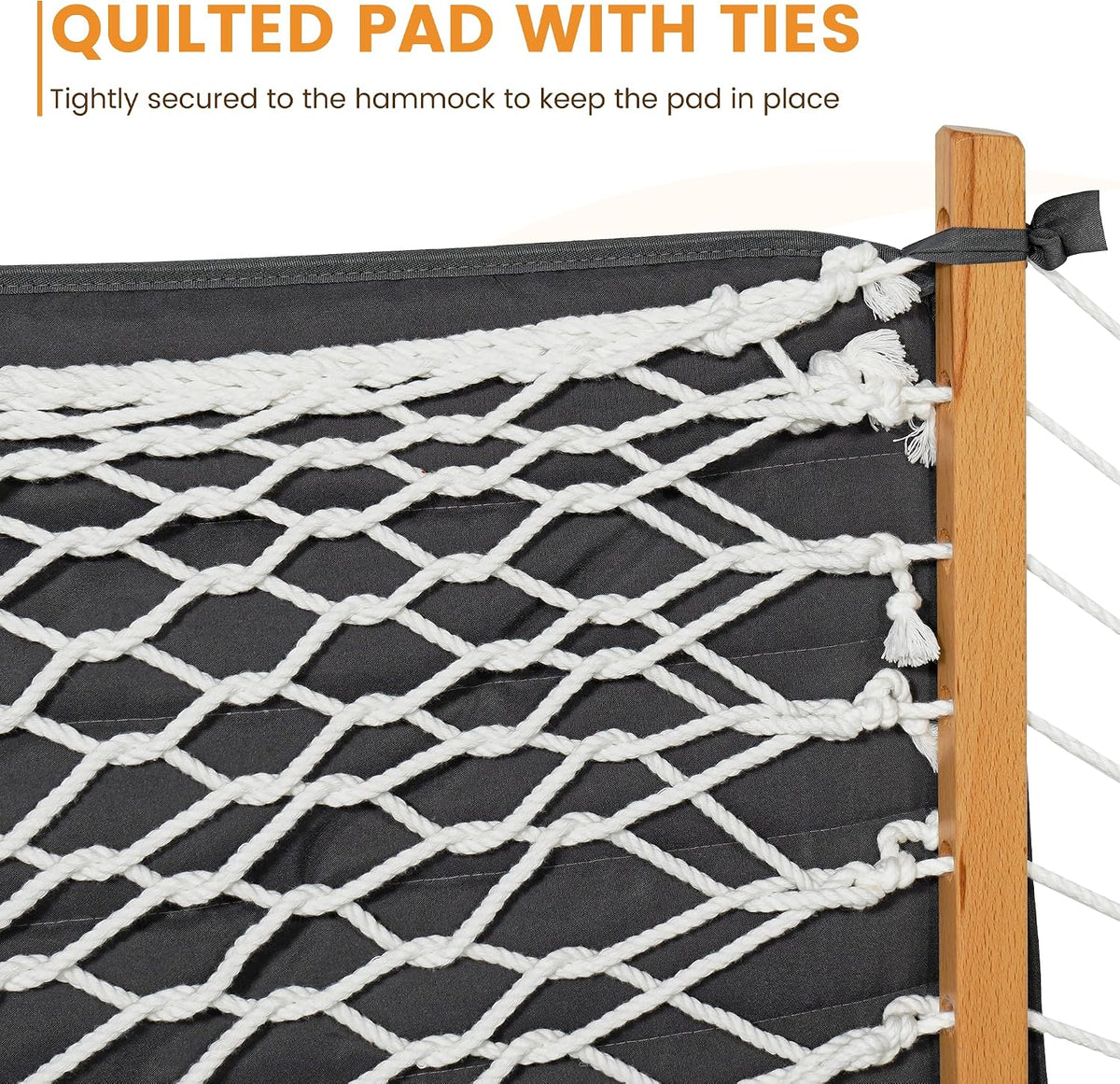 Lazy Daze Double Handwoven Rope Hammock with Pad and Pillow Set for Outdoor