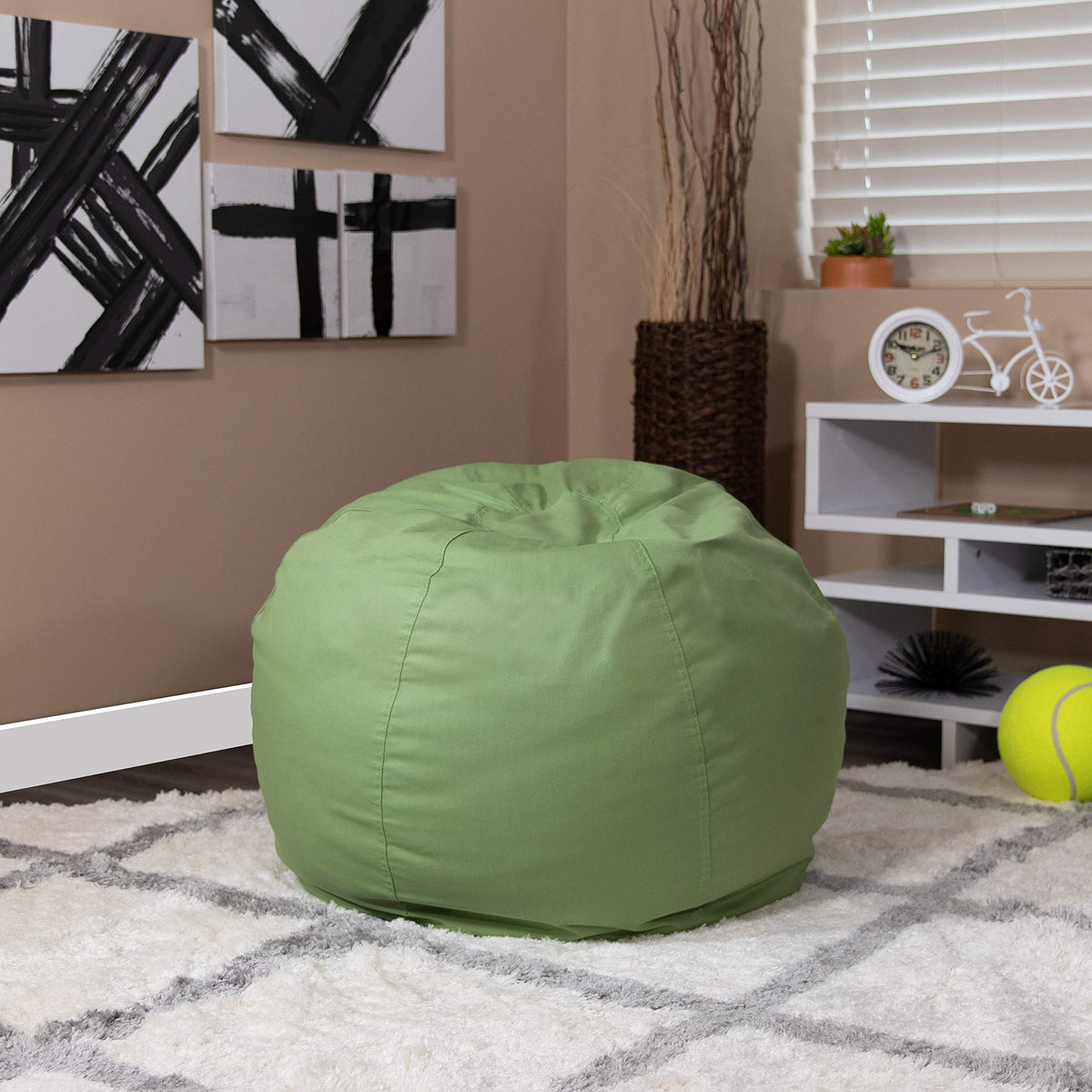 EMMA + OLIVER Gray Small Camouflage Bean Bag Chair