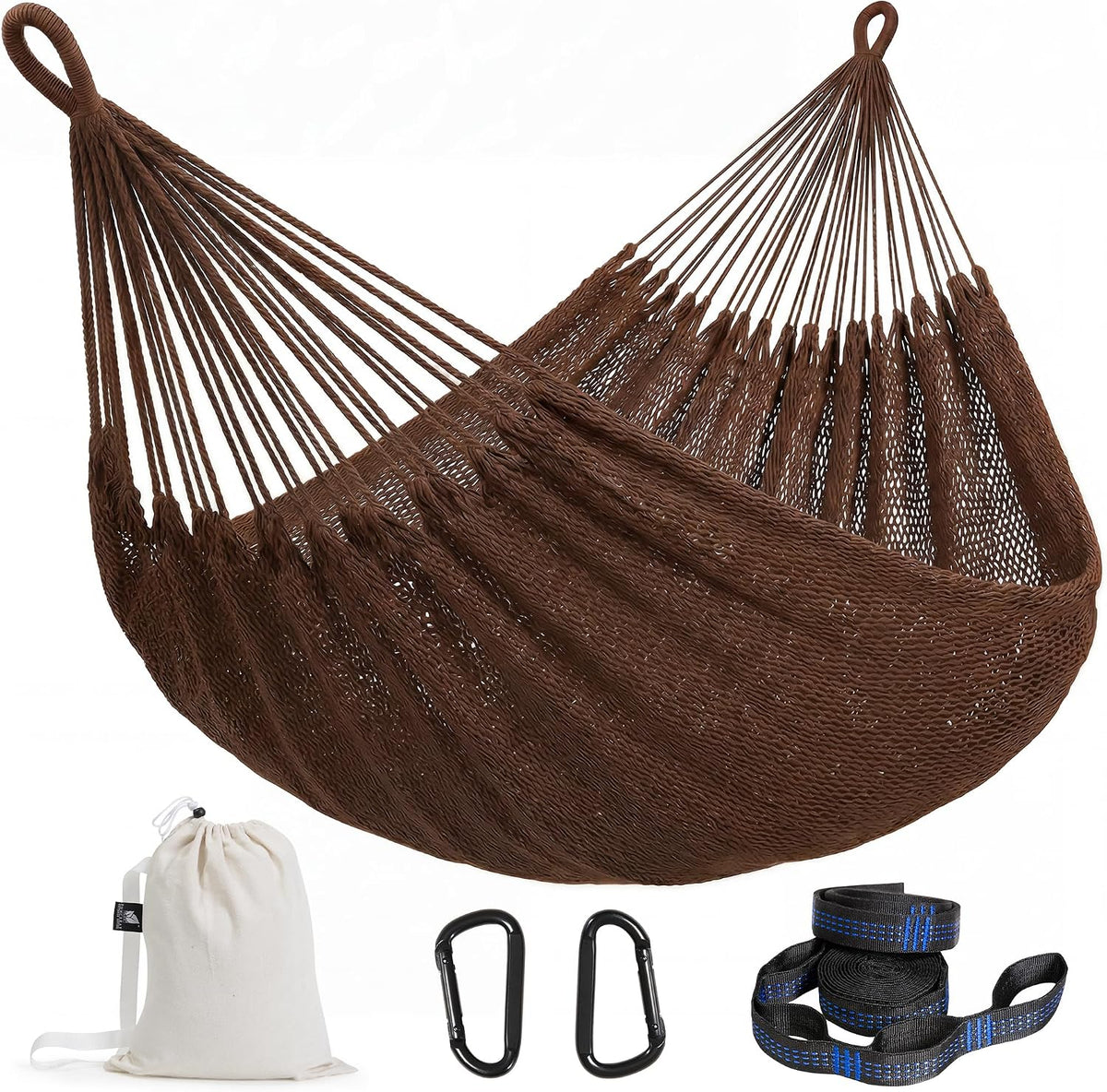 SUNCREAT Hammocks Backyard Rope Hammock, Brown