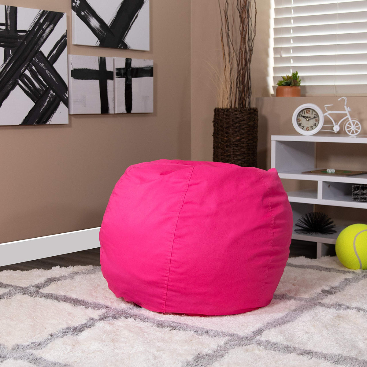 BizChair Small Lavender Dot Refillable Bean Bag Chair for Kids and Teens