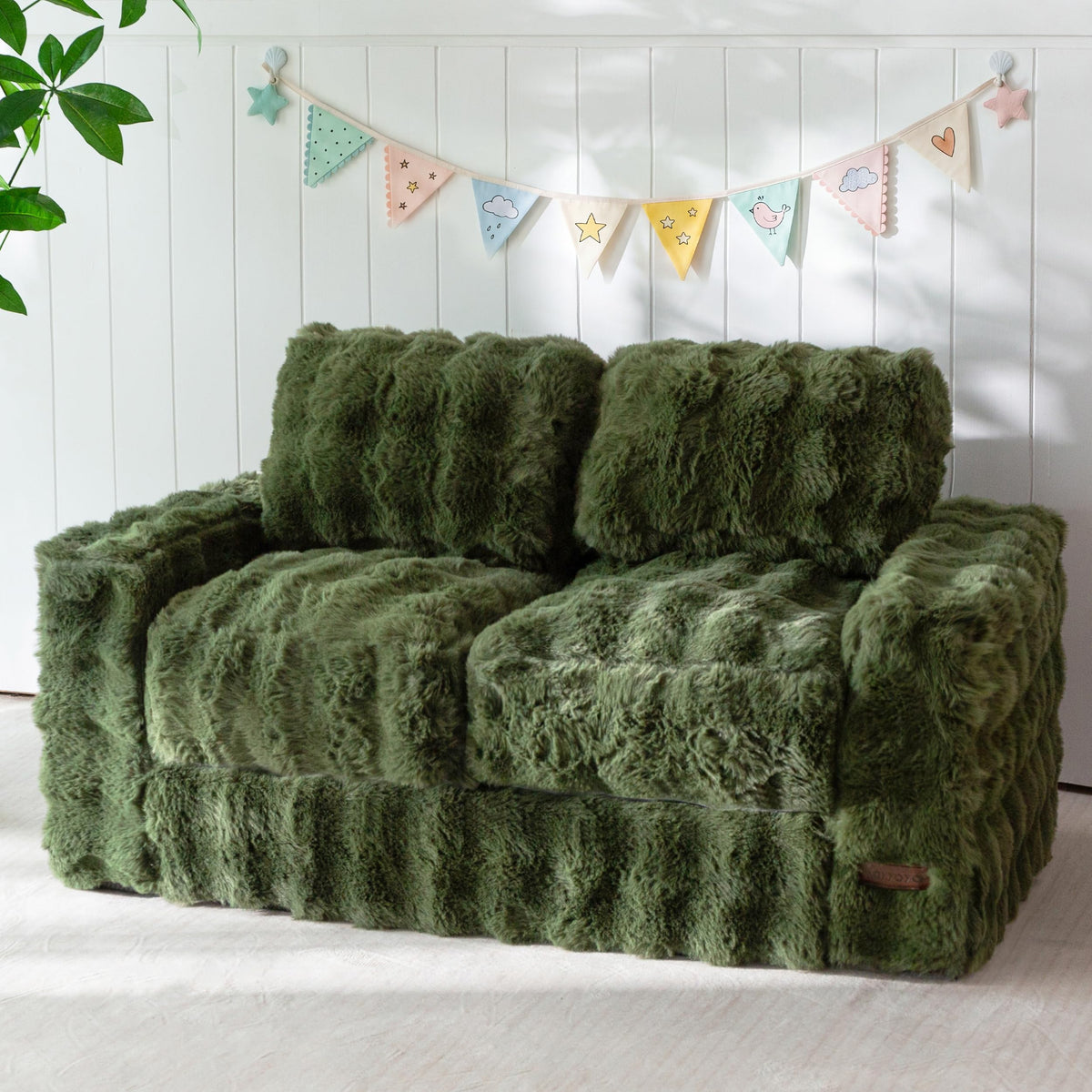 MAXYOYO Kids Bean Bag Chair, Comfy Upholstered Bean Bag Sofa with Filler