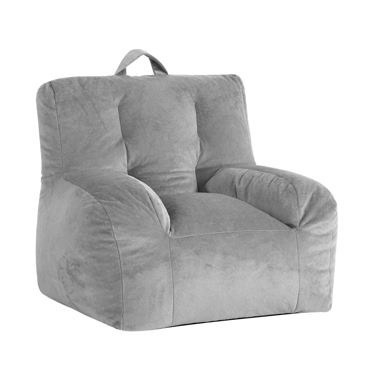 Heritage Kids Pod Square Back Kids Bean Bag Chair, Soft Plush Lounge Seat for Bedroom or Playroom, Blush