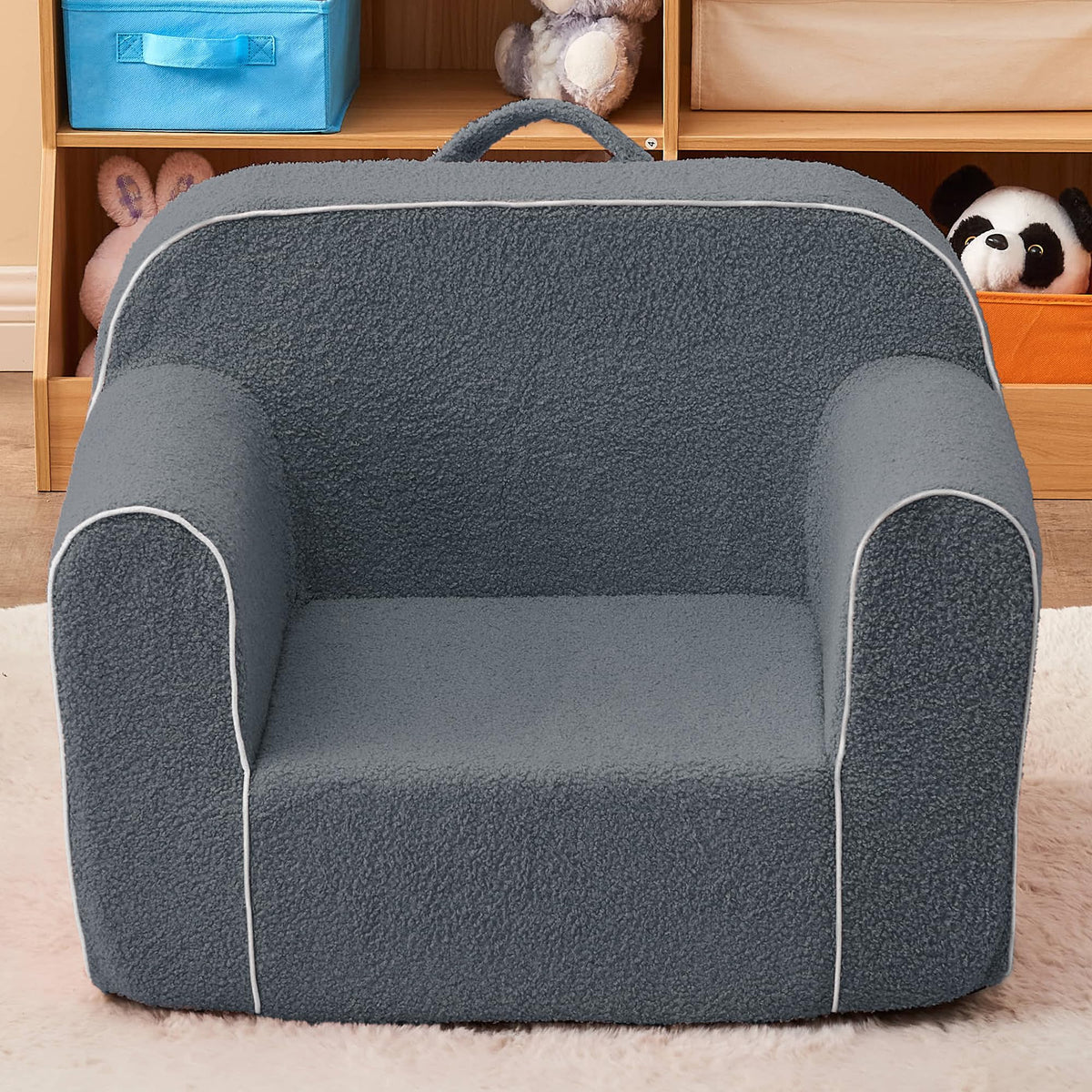 DAICO Kids Bean Bag Chair with Armrests & Side Pocket for 3-6 Years Old