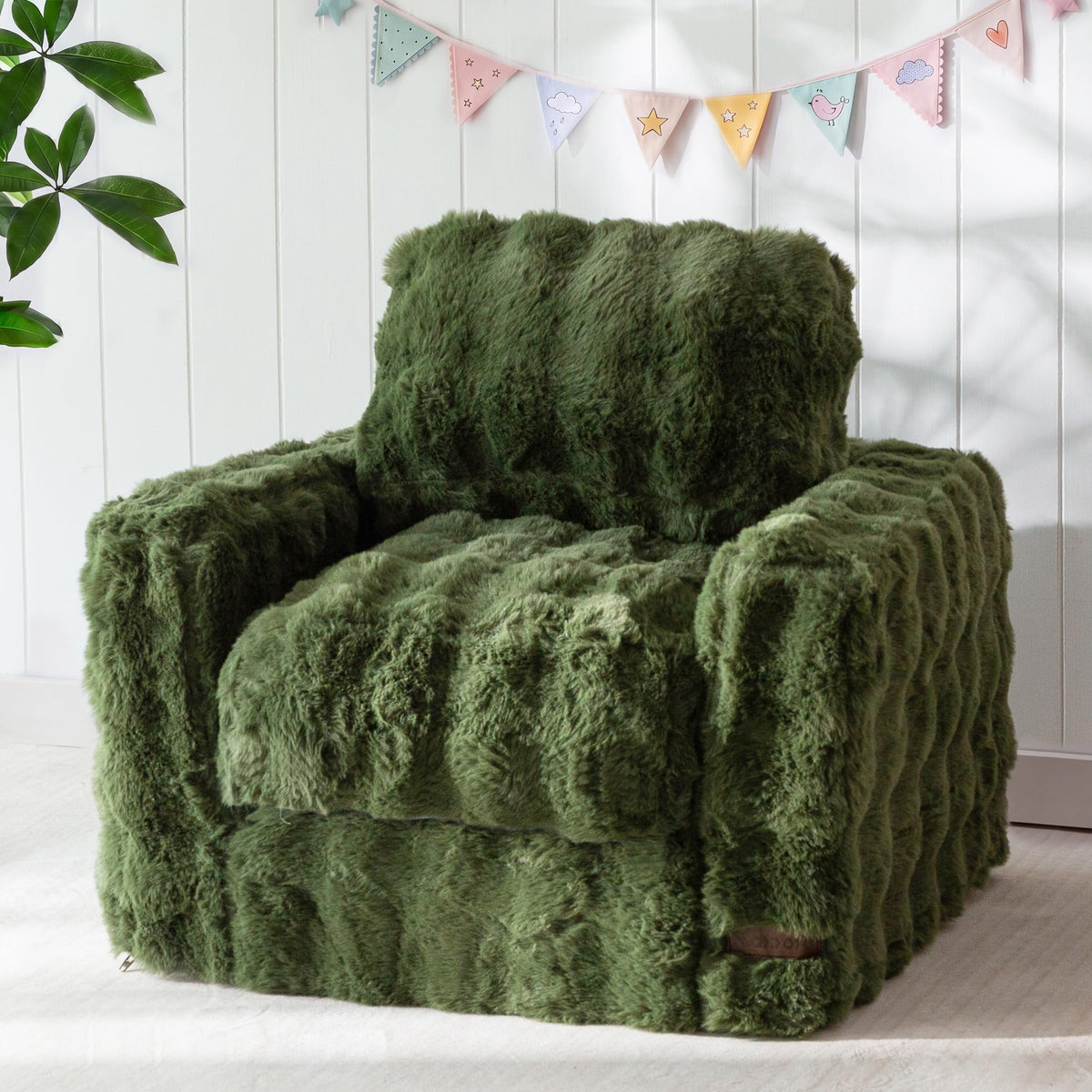 MAXYOYO Kids Bean Bag Chair, Comfy Upholstered Bean Bag Sofa with Filler