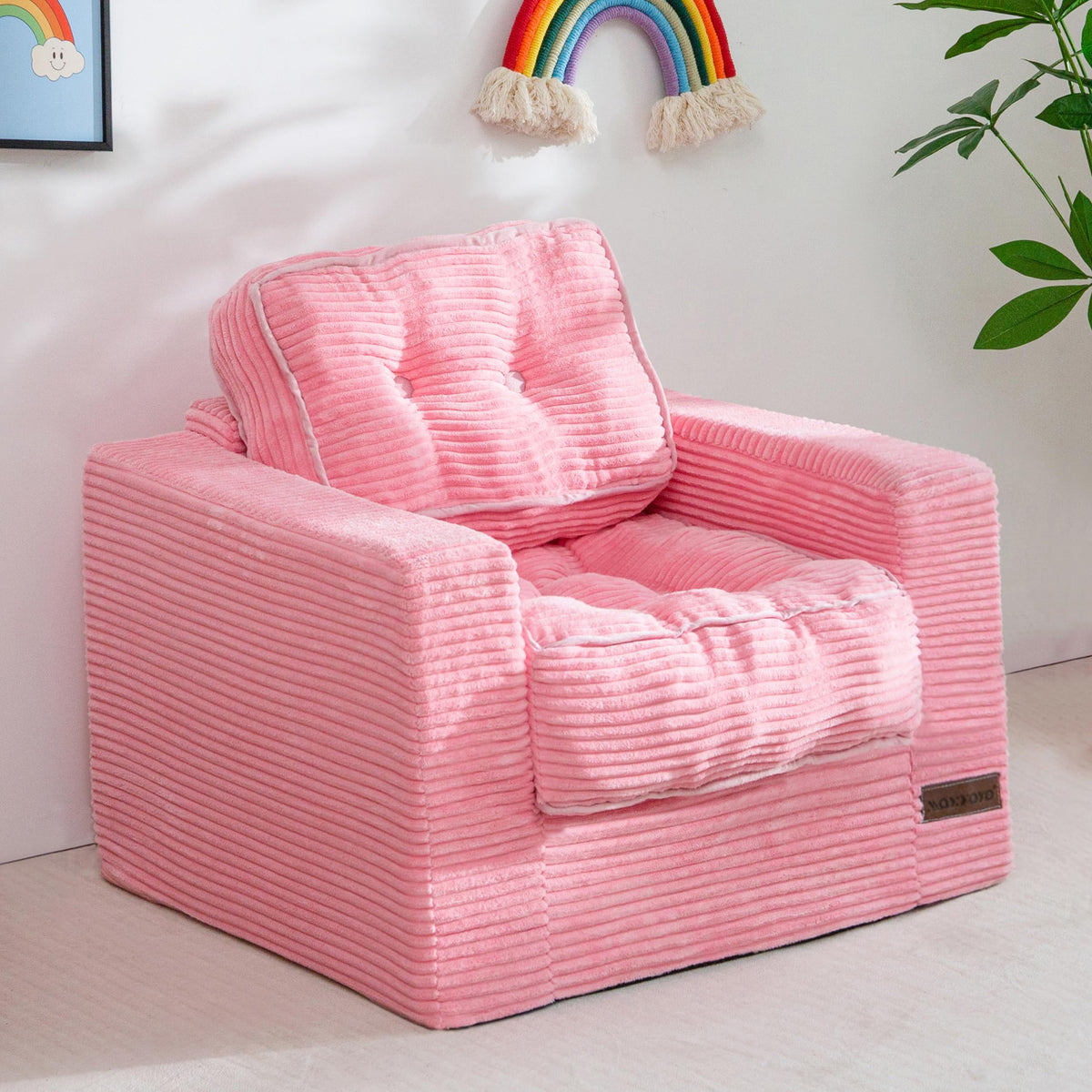 MAXYOYO Kids Bean Bag Chair, Upholstered Bean Bag Sofa Cloud Seat