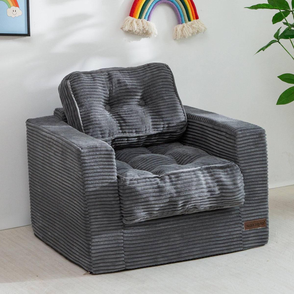MAXYOYO Kids Bean Bag Chair, Upholstered Bean Bag Sofa Cloud Seat