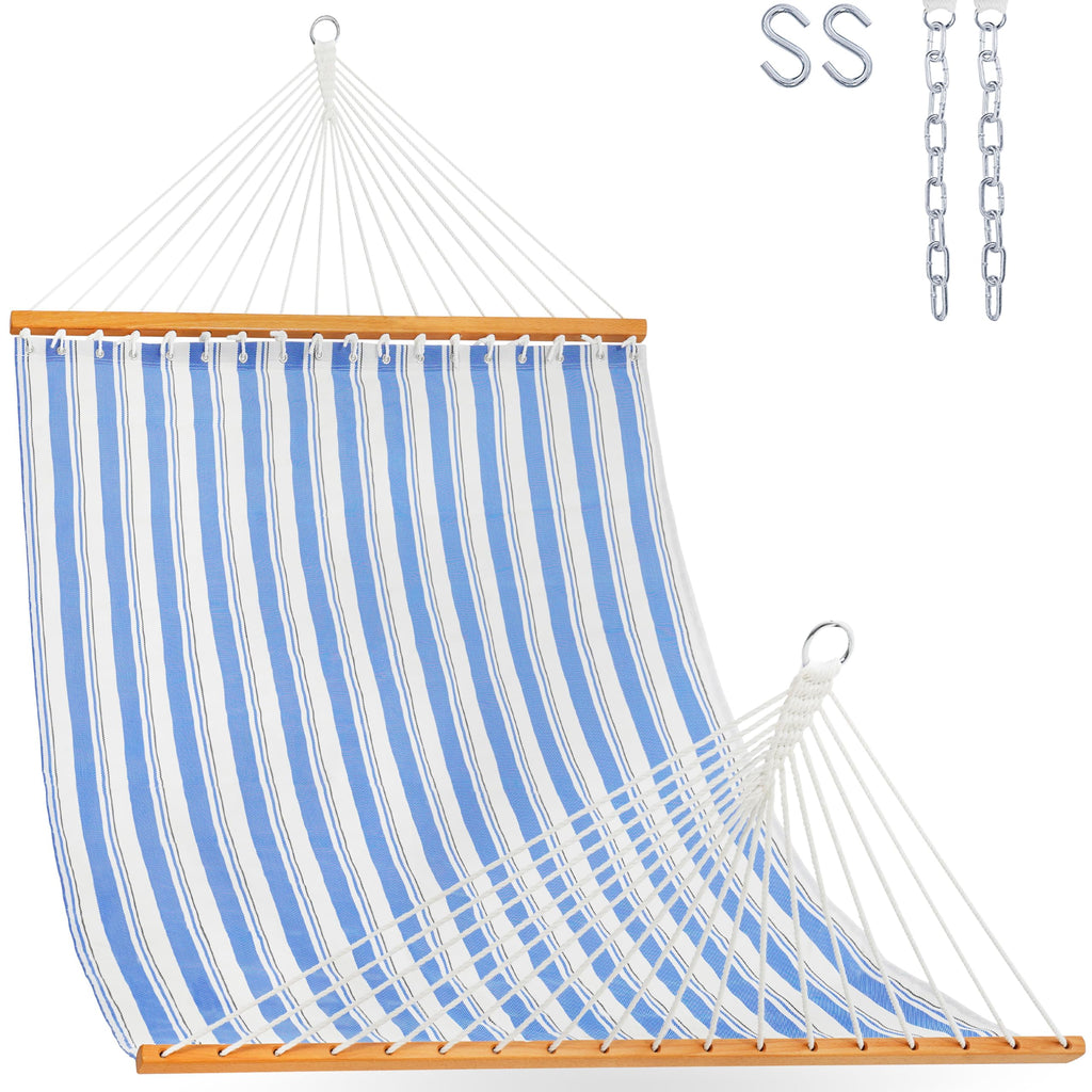 Lazy Daze Double Textliene Quick Dry Hammock with Spreader Bar for Outdoor
