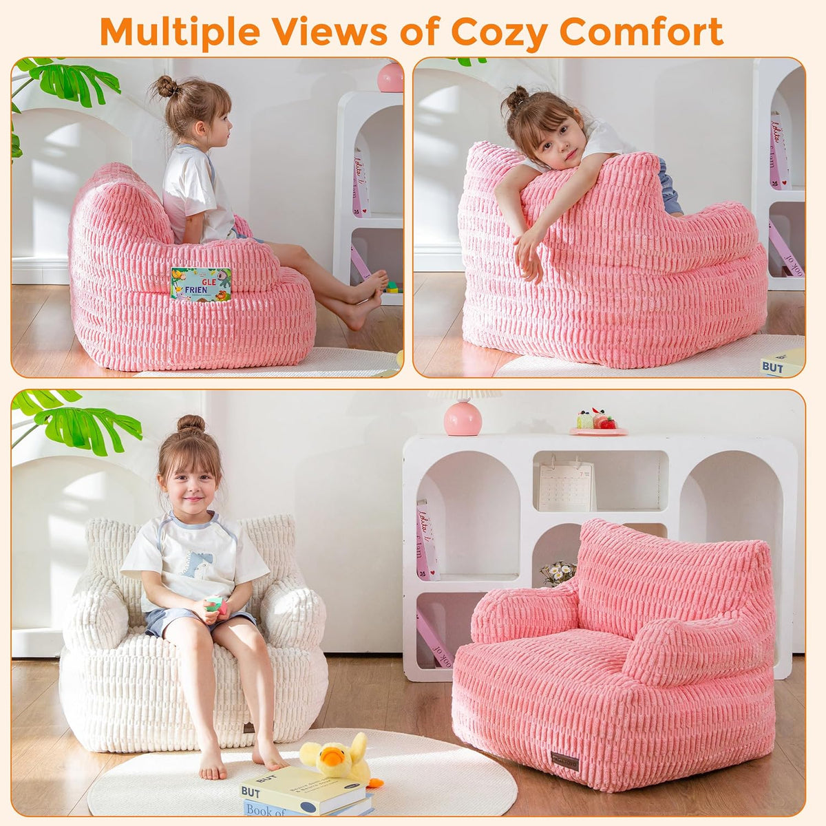 MAXYOYO Kids Bean Bag Chair, Comfy Bean Bag Sofa with Filler