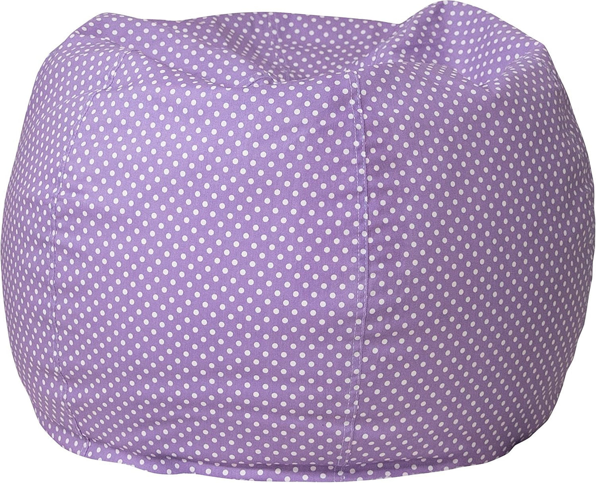 BizChair Small Lavender Dot Refillable Bean Bag Chair for Kids and Teens