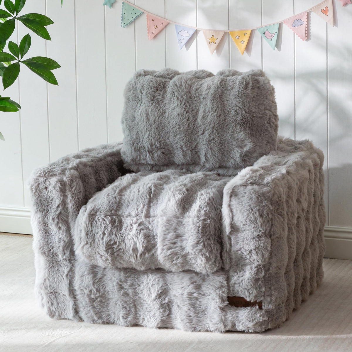 MAXYOYO Kids Bean Bag Chair, Comfy Upholstered Bean Bag Sofa with Filler