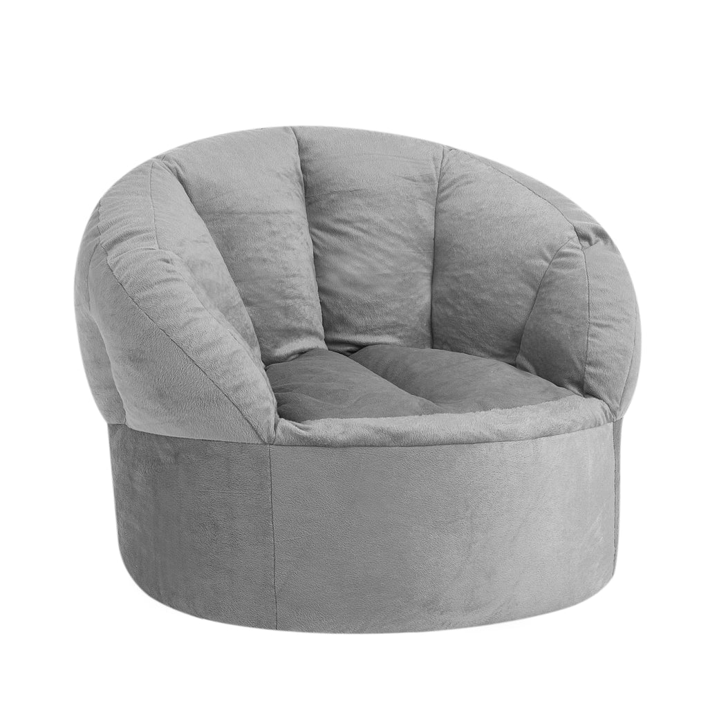 Heritage Kids Pod Curved Back Kids Bean Bag Chair, Soft Plush Lounge Seat for Bedroom or Playroom, Blue