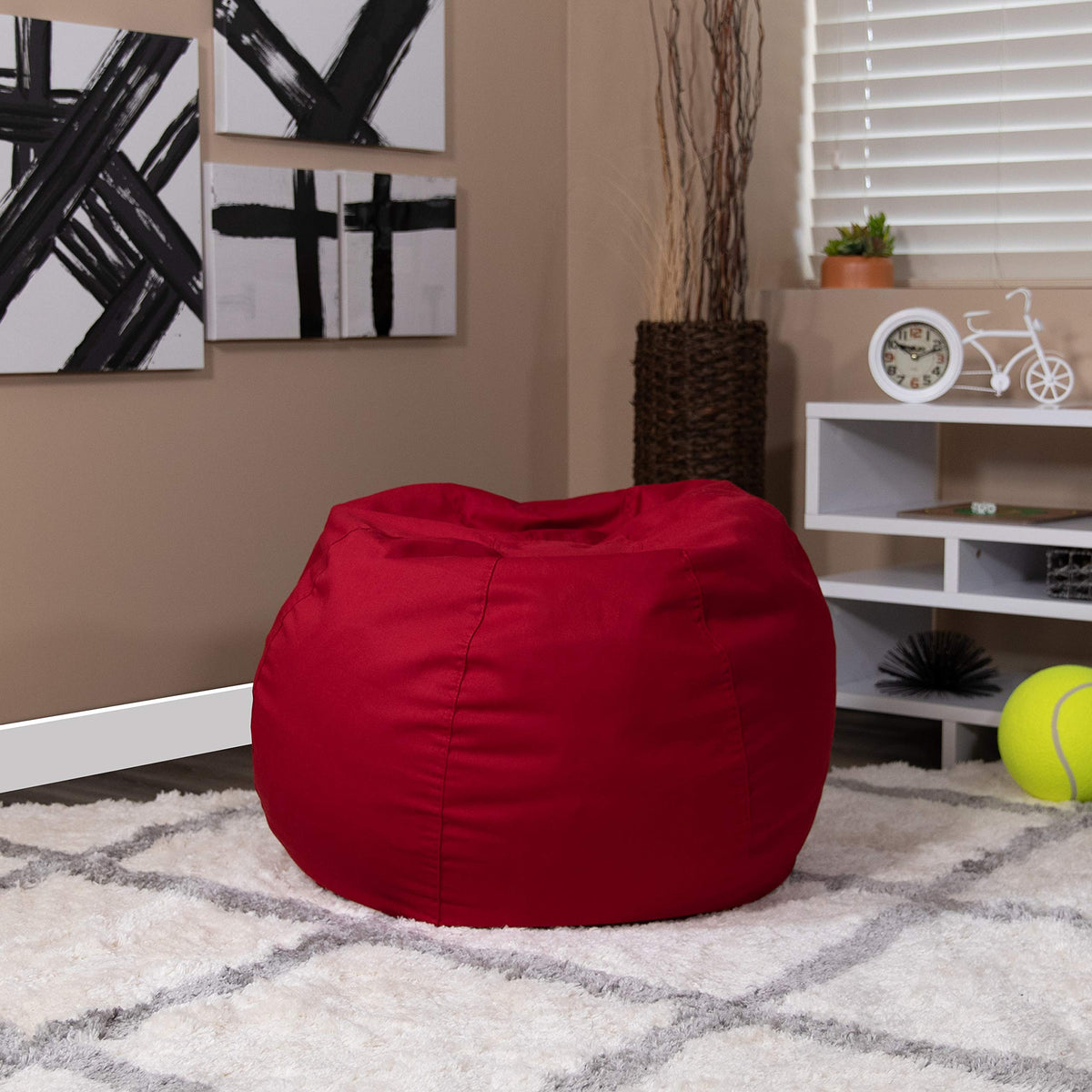 BizChair Small Lavender Dot Refillable Bean Bag Chair for Kids and Teens