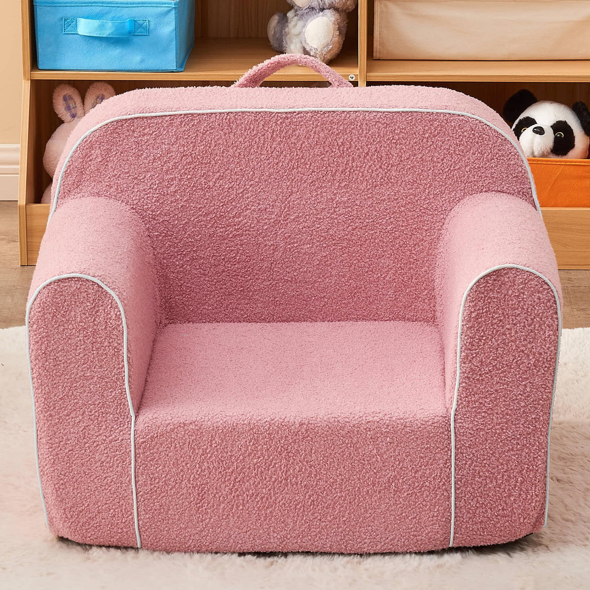 DAICO Kids Bean Bag Chair with Armrests & Side Pocket for 3-6 Years Old
