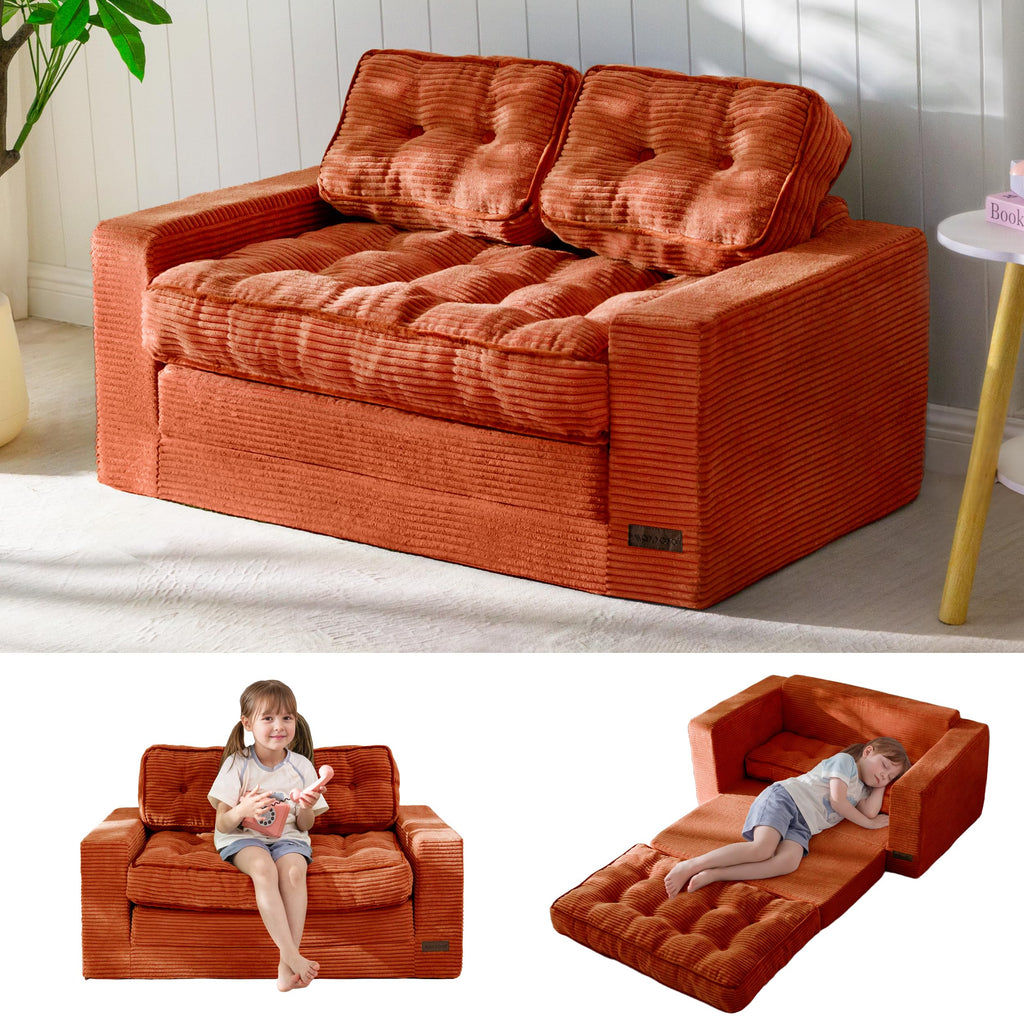 MAXYOYO Convertible Sofa Bed for Boys and Girls, Floor Kids Bean Bag Chair