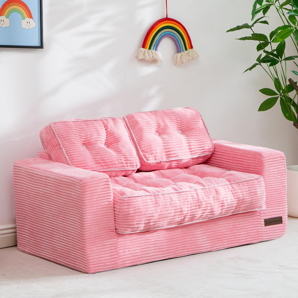 MAXYOYO Kids Bean Bag Chair, Upholstered Bean Bag Sofa Cloud Seat