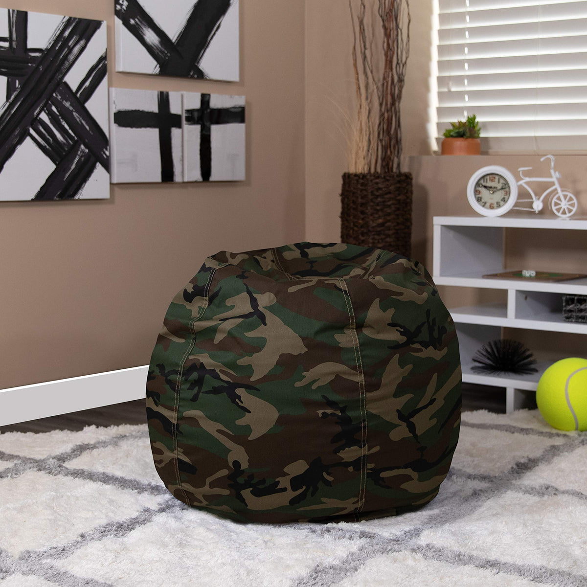BizChair Small Lavender Dot Refillable Bean Bag Chair for Kids and Teens