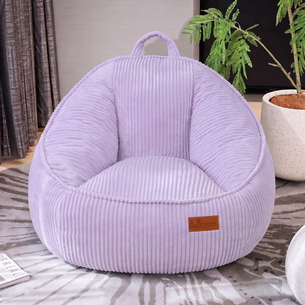 Bean Bag Chair, Cozy Fluffy Beanbag Chairs with Filler for Teens and Kids, Floor Lazy Sofa for Living Room Gaming & Reading (S-Darkgrey)