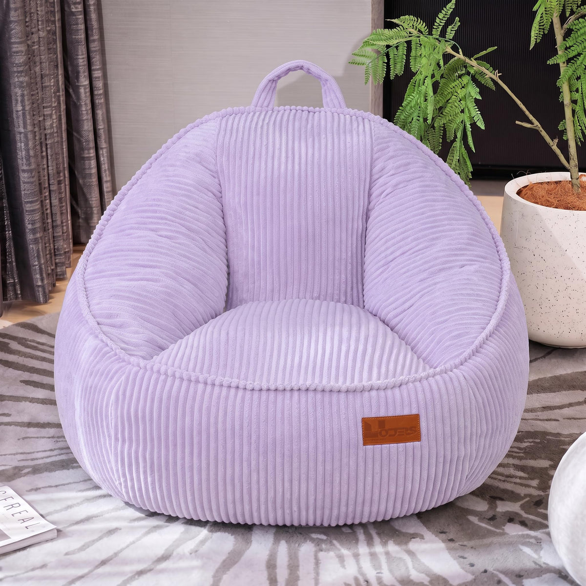 Bean Bag Chair, Cozy Fluffy Beanbag Chairs with Filler for Teens and Kids, Floor Lazy Sofa for Living Room Gaming & Reading (S-Darkgrey)