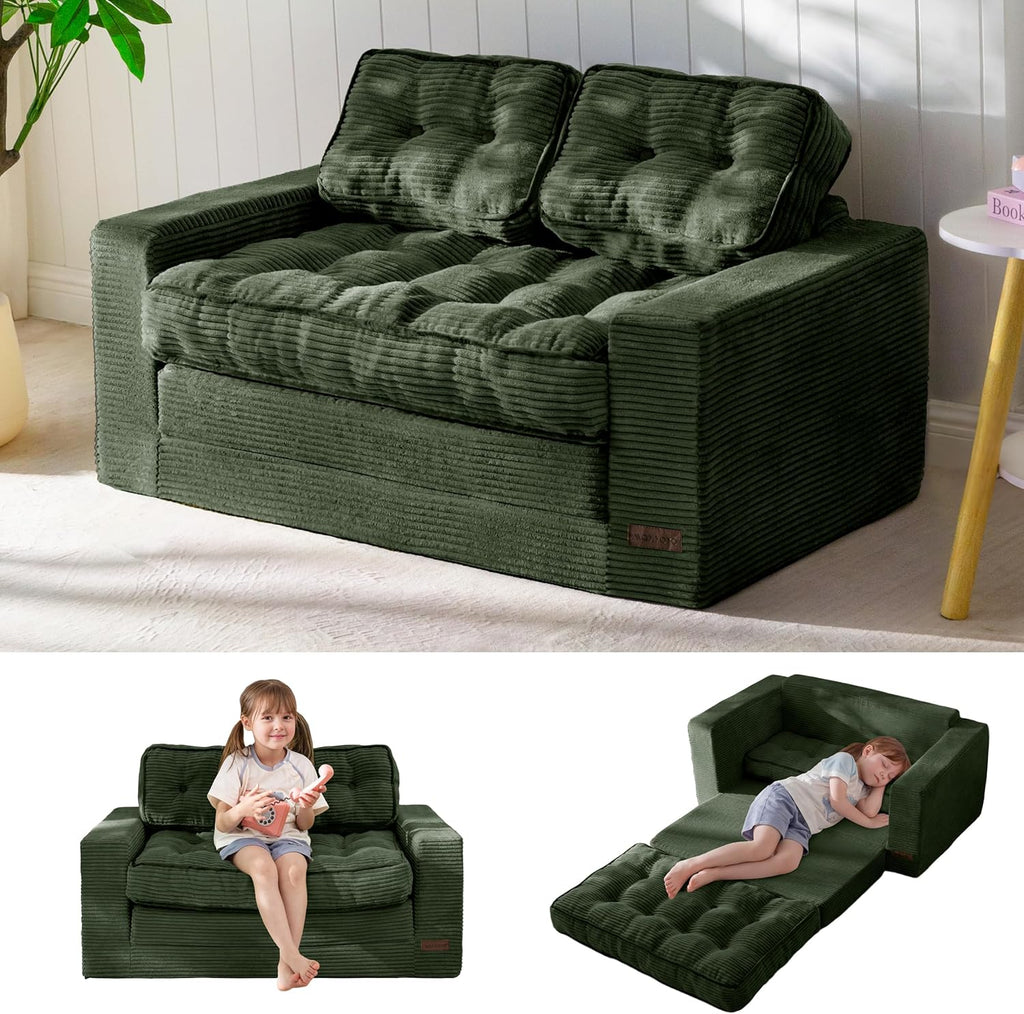 MAXYOYO Convertible Sofa Bed for Boys and Girls, Floor Kids Bean Bag Chair