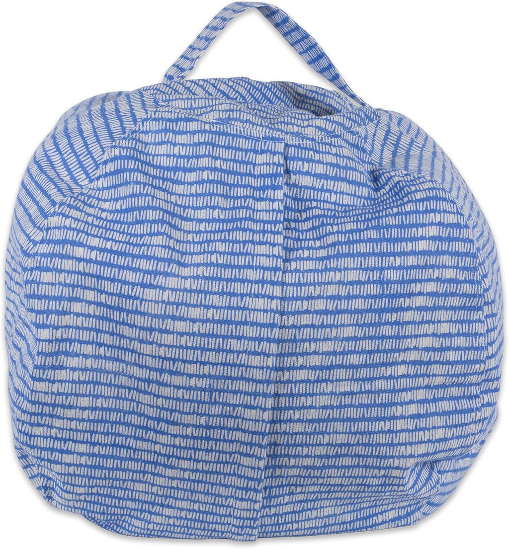 DII Keeping Score Stripes Print, Large Bean Bag Chair Cover for Kids & Stuffed Animal Storage, Bright Blue, One Size