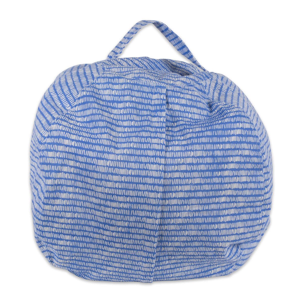 DII Keeping Score Stripes Print, Large Bean Bag Chair Cover for Kids & Stuffed Animal Storage, Bright Blue, One Size