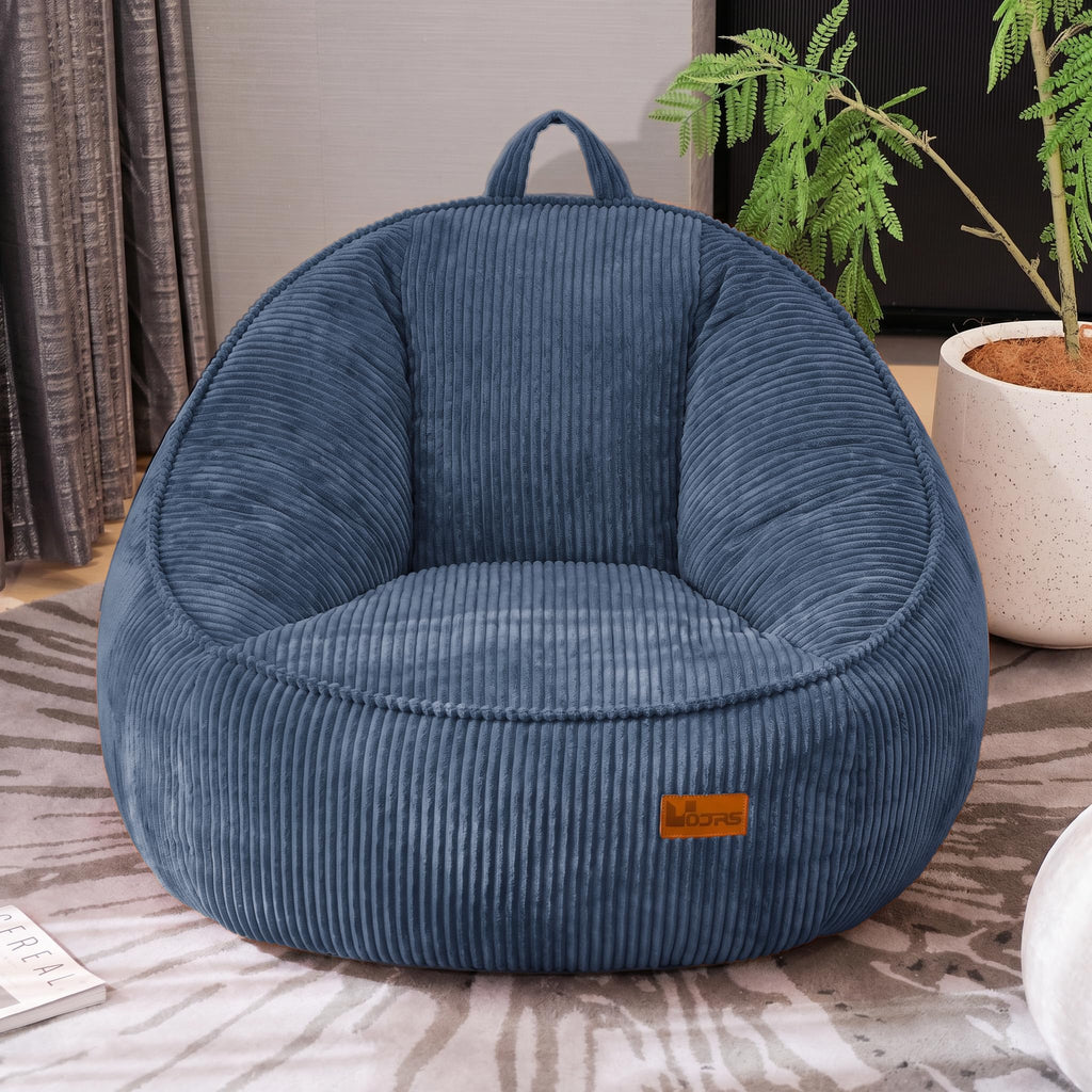 Bean Bag Chair, Cozy Fluffy Beanbag Chairs with Filler for Teens and Kids, Floor Lazy Sofa for Living Room Gaming & Reading (S-Darkgrey)
